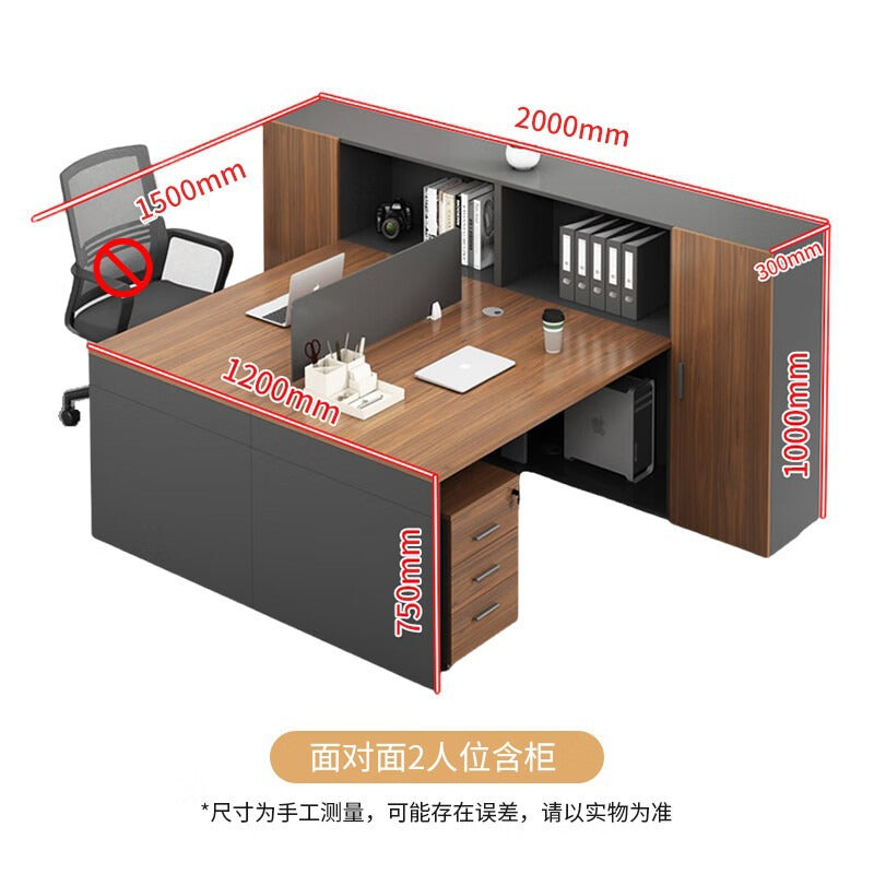 Saint li casual staff desk and chair combination modern office financial table screen card slot