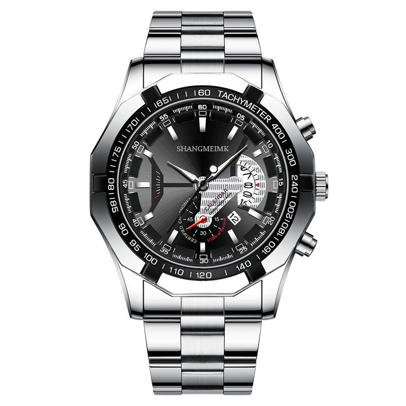 New large dial men's stainless steel watch calendar quartz watch men's watch creative wristwatch manufacturer wholesale dropshipping