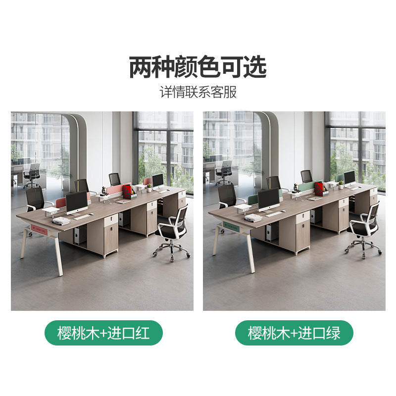 Executive office desk and chair set - modern minimalist furniture - four-seat workstation - office desk