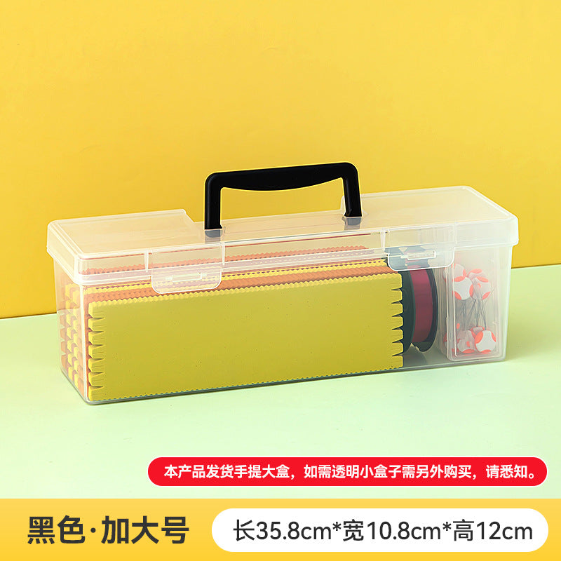 Portable Portable String Hook Storage Box Plastic Fishing Tackle Accessories Box Transparent Wire Winding Board Storage Outdoor Fishing Supplies