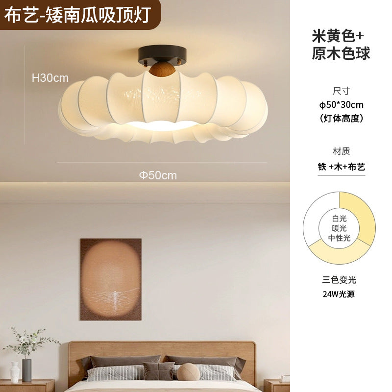 Vintage Nanyang wind bedroom chandelier wabi sandy wind medieval creative pumpkin plastic art warm book room master bedroom light