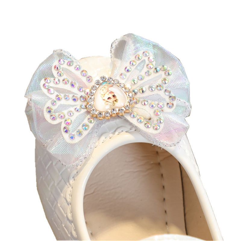 Kids' princess shoes:  summer new korean style flats for girls - bowknot rhinestone soft sole dress shoes