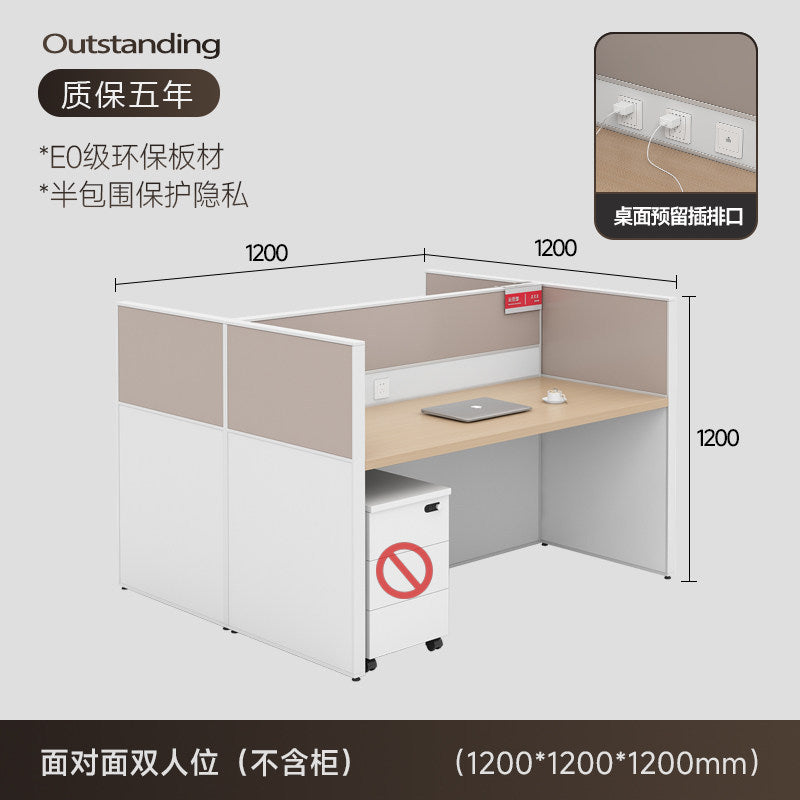 Staff office desk and chair set - minimalist modern office furniture, workstation computer desk, employee desk with partition