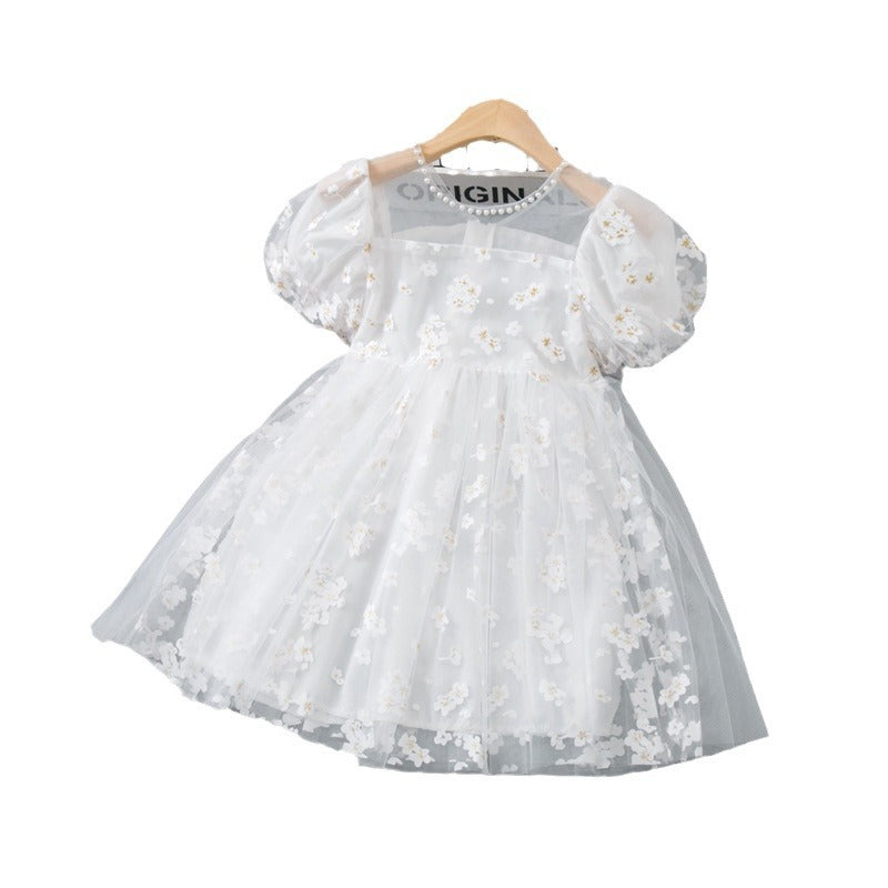 Girls' summer dress new style formal dress korean style chic children's skirt summer little girl mesh princess dress