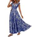Shipped: bestselling new printed v-neck, cinched-waist maxi dress for independent e-commerce stores – european and american cross-border summer dress