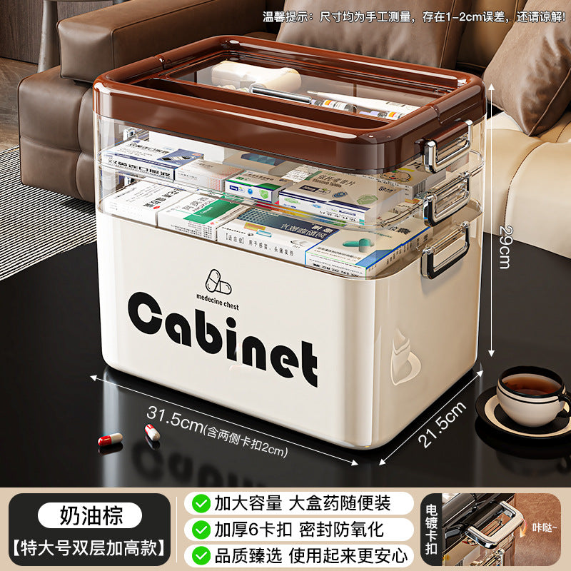 Multi-layer medicine cabinet Household medicine cabinet Large capacity medicine storage box Portable plastic medical first aid and portable medicine cabinet