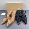 Spanish trendy brand 2024 french pointed-toe elegant criss-cross mesh stiletto heel sandals with elastic back strap for women