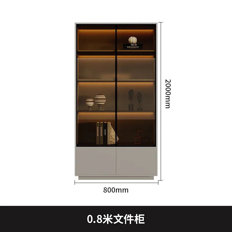 Retro file cabinet, office wall-mounted storage cabinet, storage cabinet, luxury boss background cabinet, bookcase floor