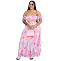 European and american cross-border women's clothing:  summer new arrivals - elegant, fresh, beach-resort style ruffle-trimmed floral dress