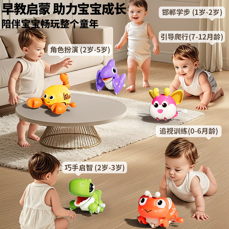 Baby crawling wind-up toy worm - educational toy for kids, wind-up mechanism, suitable for babies 1-2 years old, moving and running small animal toy (3)