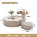 Coffee table round combination coffee table for home living room special-shaped removable cream light luxury slate coffee table french style
