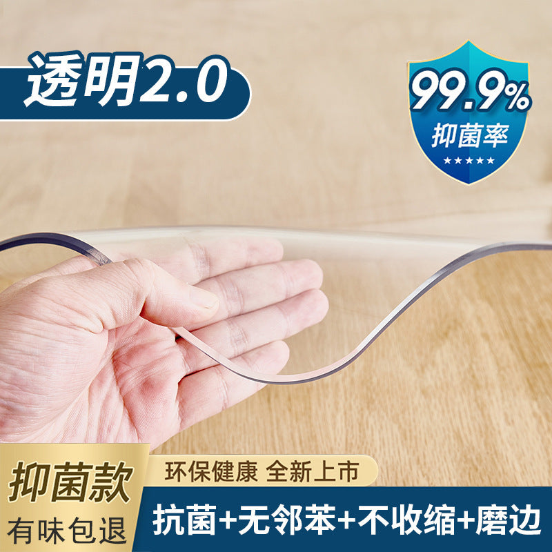 Soft glass PVC round table cloth Waterproof, oil-proof and non-slip leave-in table cloth Round transparent dining table mat Tabletop protective mat