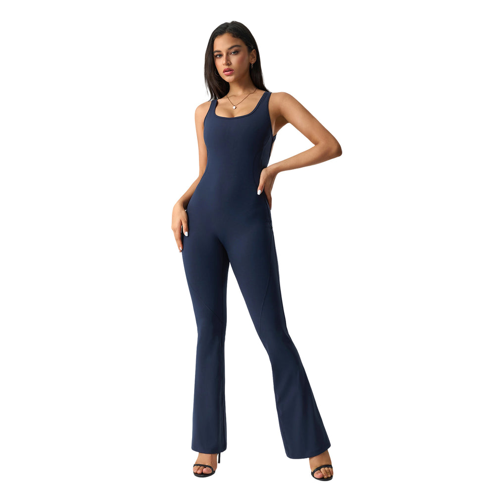 european and american butt-lifting slimming one-piece yoga suit with chest pad and slightly elastic sports fitness one-piece suit dlt006