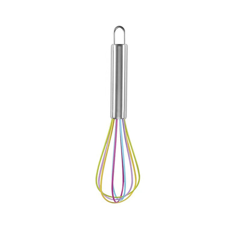Stainless steel silicone whisk - manual egg beater - baking tool - cream whipper