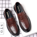 Casual leather shoes for men spring live broadcast british business formal wear hand-grabbed pattern soft leather soft bottom slip-on men's leather shoes