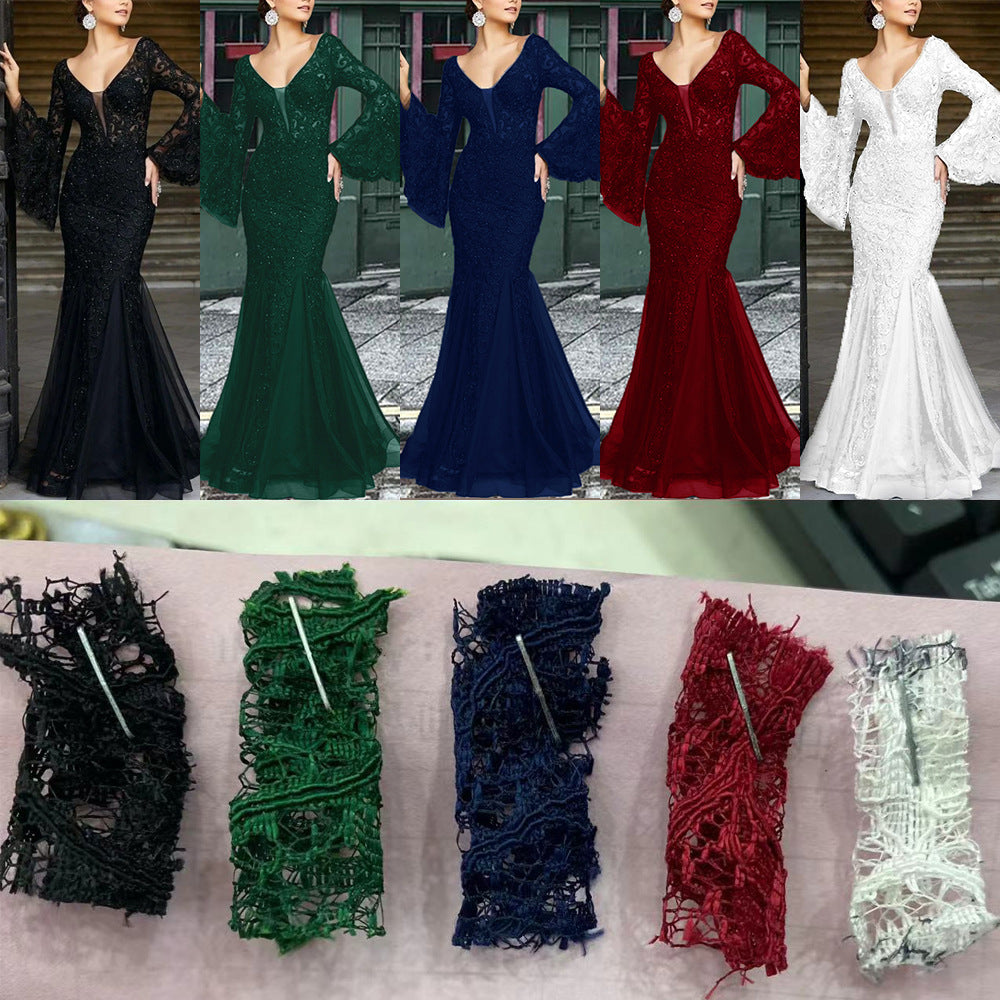 new spring/summer cross-border fashion evening gown - elegant, sexy, slim-fit mermaid long prom dress