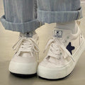 Niche style design girls white shoesflatscasual canvas shoes ins trendy easiest for match 2026new arrivalchic sneakers
