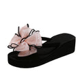 plus size summer new bowknot flip-flops casual outdoor beach seaside vacation wedge sandals