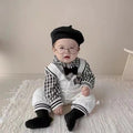 Spring autumgentleman bear fake two-piece double-layer jumpsuit for men and women baby spring & fall clothes handsome outing climbing suit