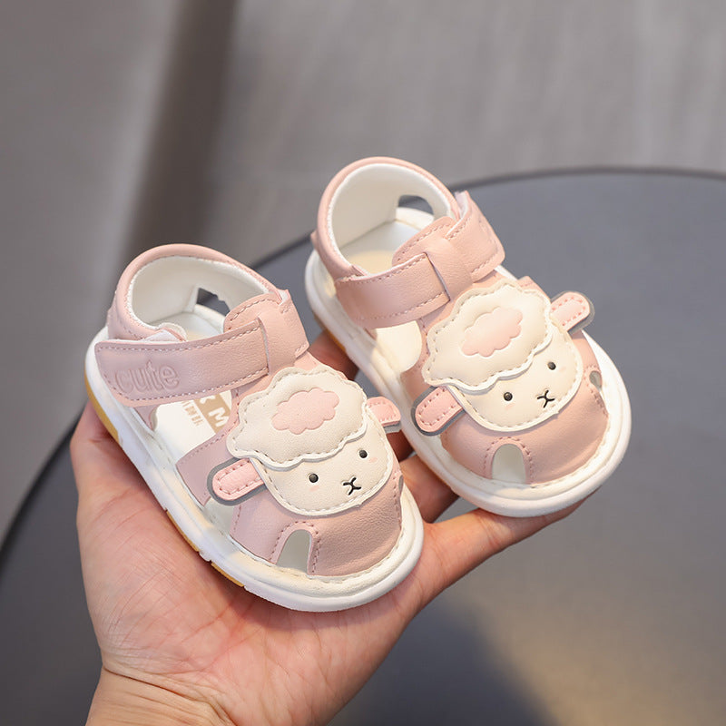 summer new arrivals: all-over soft-soled sandals for infants and toddlers (0-1-2 years) - boys' and girls' first walker sandals with squeaker feature