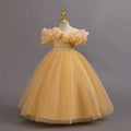 Ready-to-ship new off-the-shoulder sequin evening gown wedding dress princess dress piano performance dress for girls/kids