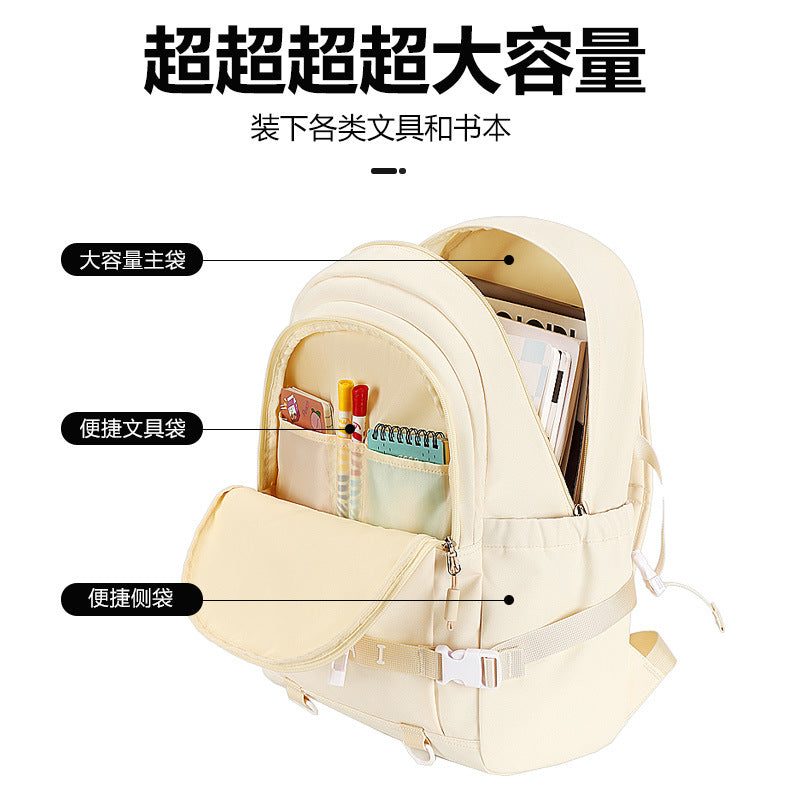 Rui brand casual backpack women's 2025 new schoolbag primary school students and girls large-capacity junior high school students schoolbag