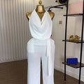 European and american cross-border women's fashion:  autumn new collection - stylish halter crop top and wide-leg pants casual set