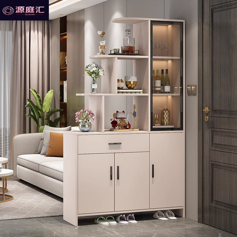 Solid wood entrance cabinet shoe cabinet all-in-one living room wine cabinet partition cabinet medieval style entrance door decorative cabinet foyer cabinet