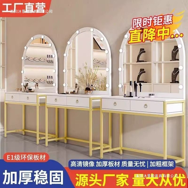 Bedroom vanity table wedding dress shop beauty salon makeup table makeup artist 6-light vanity dressing table