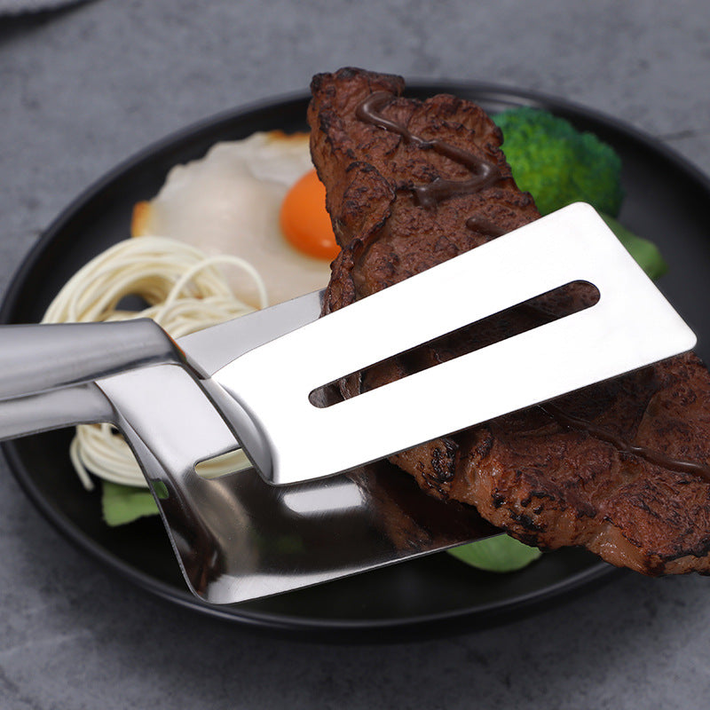 Factory direct supply of stainless steel thickened steak tongs, barbecue tongs, kitchen household food tongs, pancake tongs, barbecue tongs