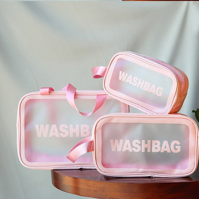 pvc toilet bag portable cosmetic bag large capacity waterproof visual travel storage bag portable finishing storage bag