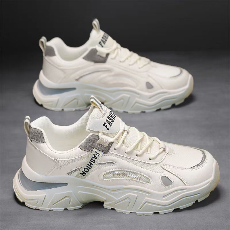Men's shoes 2026 new spring mesh breathable casual white sneakers men's anti-slip athletic student dad shoes trendy footwear