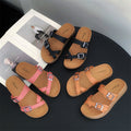 2026 women's summer thick-soled slides - new fashion casual beach sandals - flat, thong-toe flip-flops
