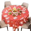 Disposable tablecloth for home use - rectangular, round, printed, extra thick plastic - perfect for chinese new year, spring festival, and kindergarten events