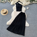 Lazy style slanted shoulder skirt slimming lookelegantfashionsuitsummerhigh waist skirt slimming lookelegantfashionsuit