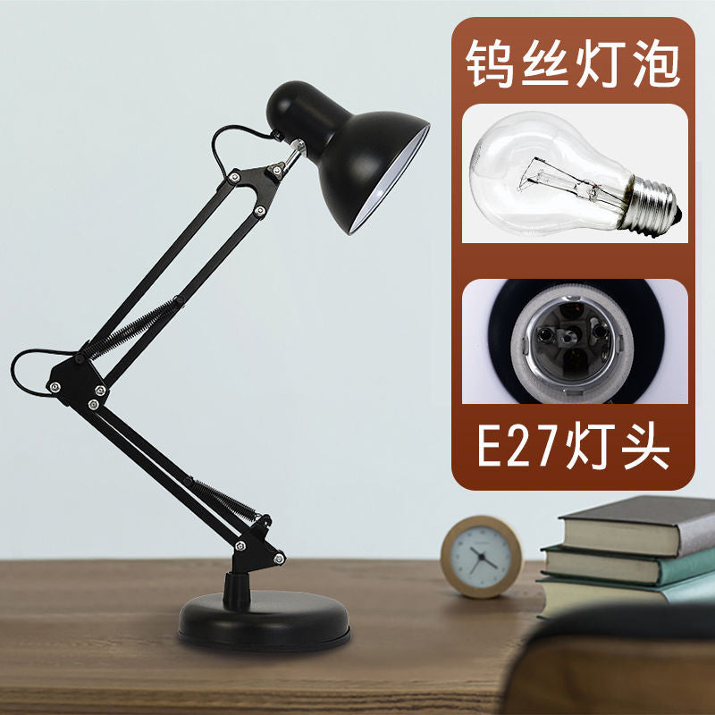 Incandescent tungsten filament eye protection learning full spectrum desk lamp old classic plug-in e27 replaceable bulb warm yellow light