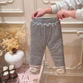 Fall and wintergirlstrendy three-layer quilted thickened bottom pants baby k-styleheattech pants kidseasiest for match children's clothing