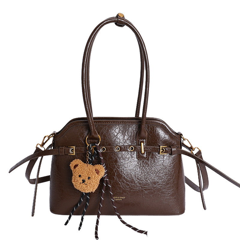 2025 autumn new arrival: large capacity commuter shoulder & crossbody tote bag - vintage oil wax leather handbag, premium women's bag