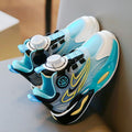 Boys' spring  new collection: rotating buckle kids' athletic chunky sneakers - breathable mesh for older boys