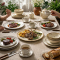 European retro irregular ceramic bowl, plate, and dish set - stylish, high-value tableware for restaurants and home use, rustic farmhouse ceramic dinnerware set