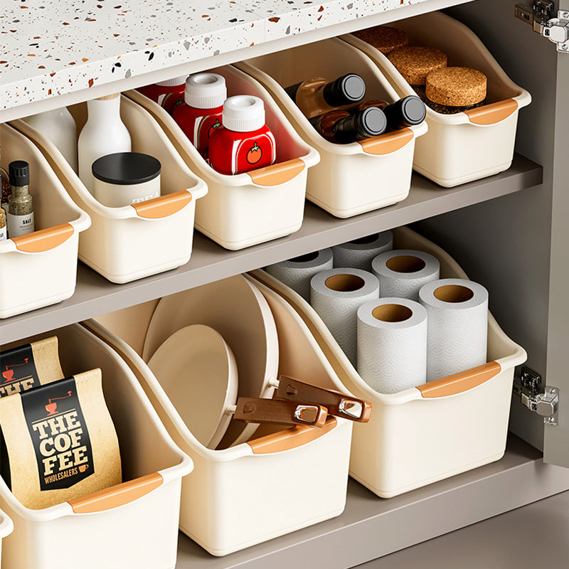 Household cabinet storage basket partition sundries storage box storage multi-functional oblique mouth ins pulley kitchen storage box