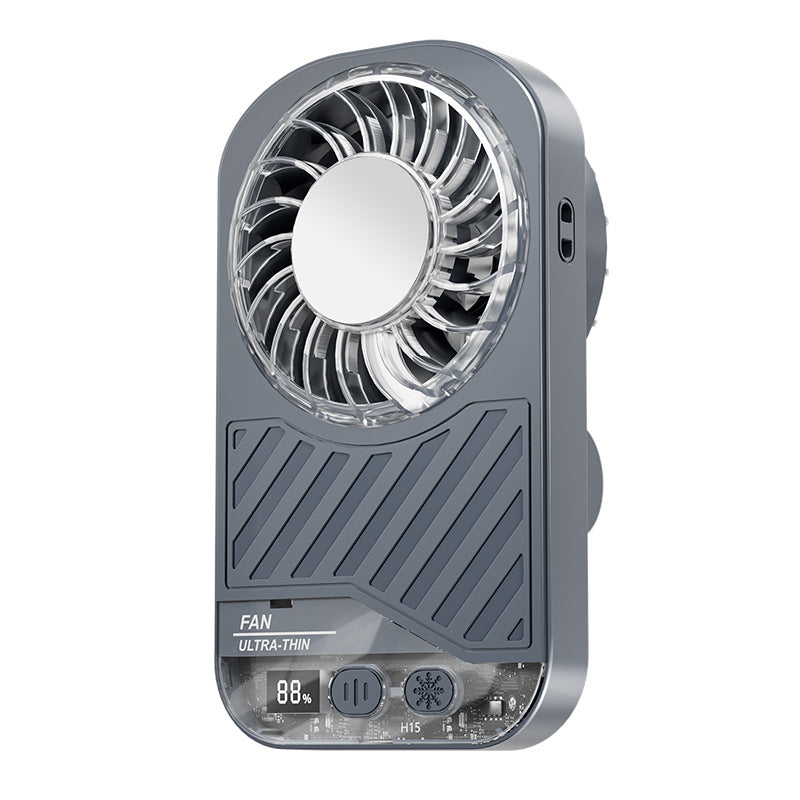 hot-selling semiconductor desktop cooling fan, 100-speed stepless speed adjustment, digital display handheld silent fan wholesale