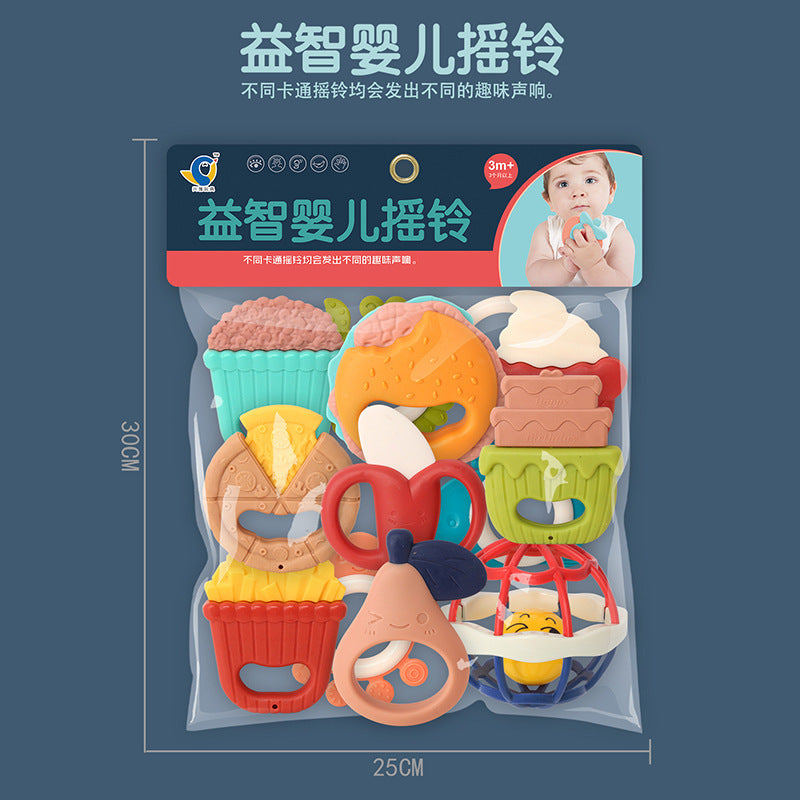 Cross-border South East Asia small rattle set infant early education enlightenment baby toothpaste rattle boys and girls educational toys