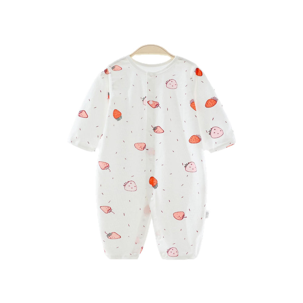 Baby clothes spring and autumn thin long sleeves air conditioning men's and women's baby onesie pajamas pure cotton newborn haki rompers
