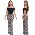 C7782 cross-border  new women's sexy off-the-shoulder bandeau mermaid prom dress rhinestone party dress