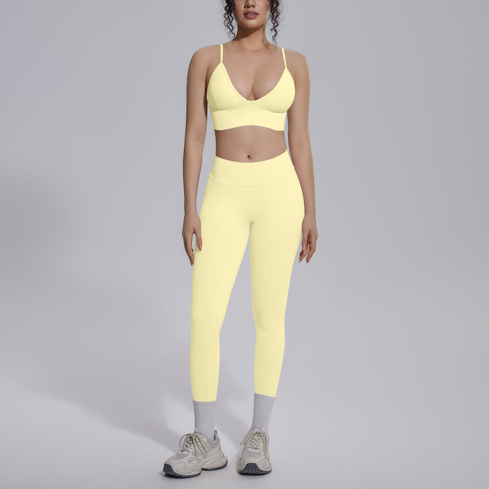 Seamless cross-border yoga set: tummy control, slimming, quick-dry activewear for fitness, outdoor leisure, running, and sports - multi-piece set