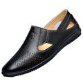 New arrival business hole cool leather shoes men's casual wedding groom british sandals summer breathable youth pointed toe men's shoes