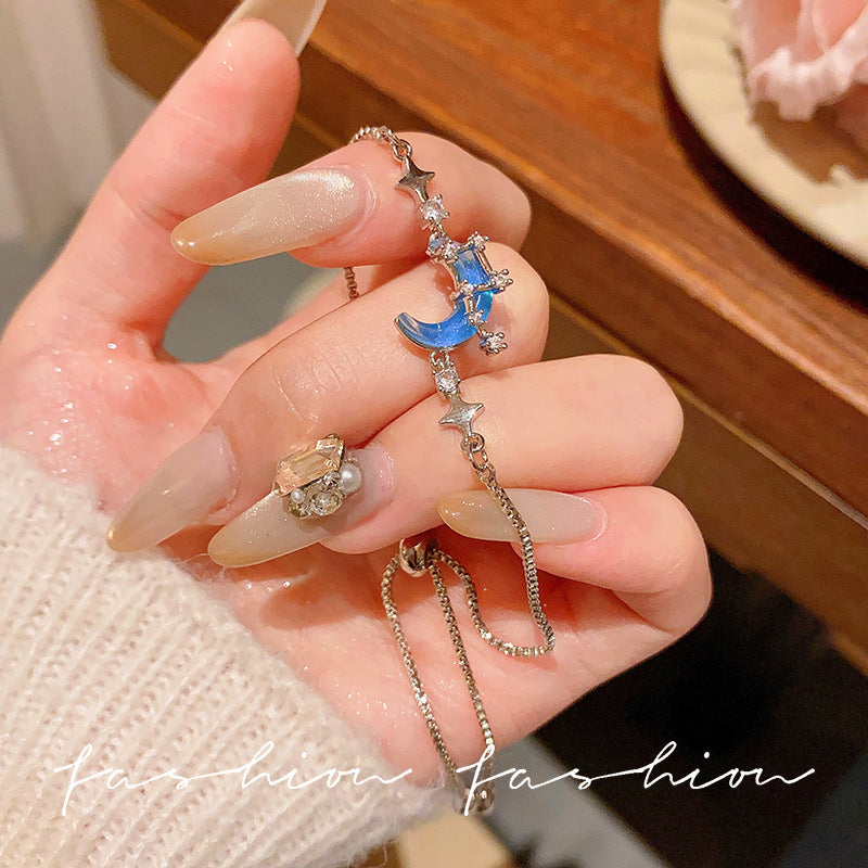 Super fairy micro-embedded zircon bows bracelet for women classy sense of accessible luxury crystal bracelet best selling exquisite pull-out hand jewelry