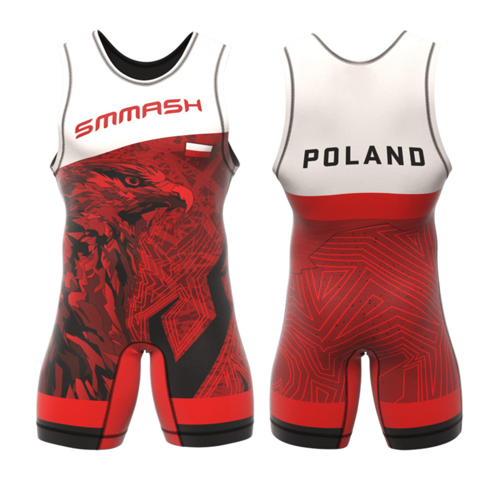Sublimation full body print men's one-piece wrestling suit custom training weightlifting suit men's and women's free wrestling one-piece vest