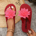 Women's plus size floral flip-flops - summer new arrival, unisex flat sandals